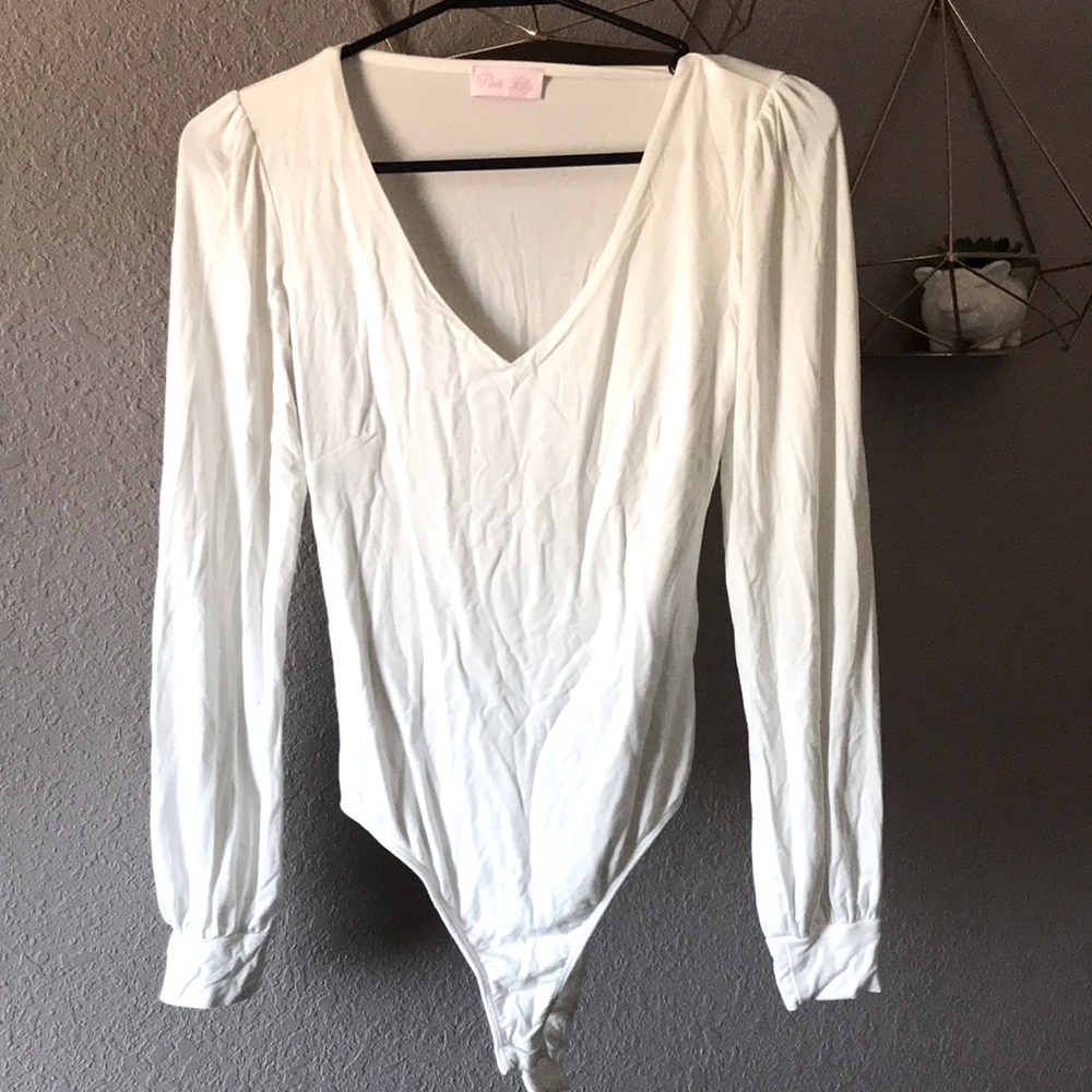 White pink Lily body suit